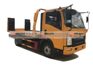 HOWO Flatbed Platform Tow Wrecker Truck with Tilt Tray 2 Car Carrier