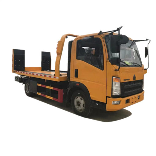 HOWO Flatbed Platform Tow Wrecker Truck with Tilt Tray 2 Car Carrier