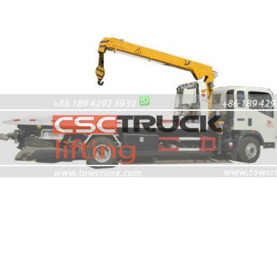 Sinotruk 4 Ton Tilt Tray Self Loader Tow Truck with Crane